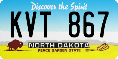 ND license plate KVT867