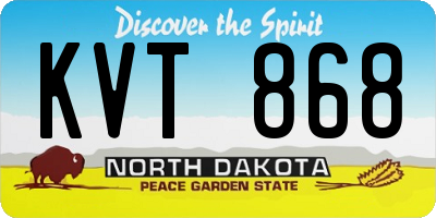 ND license plate KVT868