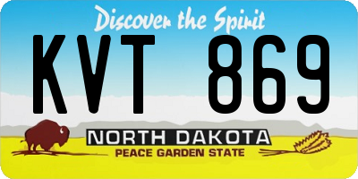 ND license plate KVT869