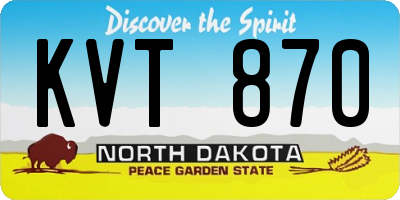 ND license plate KVT870