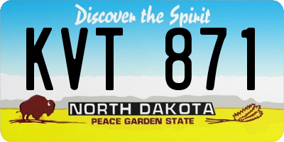 ND license plate KVT871