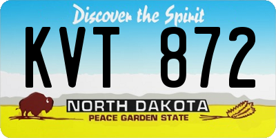 ND license plate KVT872
