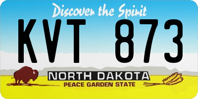 ND license plate KVT873