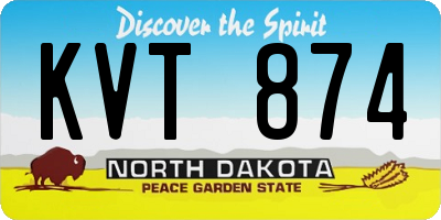 ND license plate KVT874