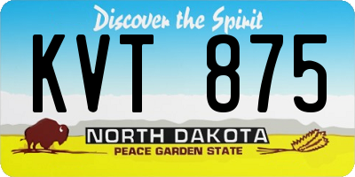 ND license plate KVT875
