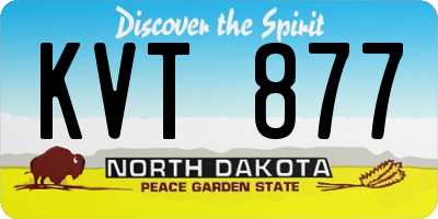 ND license plate KVT877