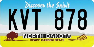 ND license plate KVT878