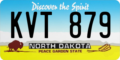 ND license plate KVT879