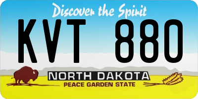 ND license plate KVT880