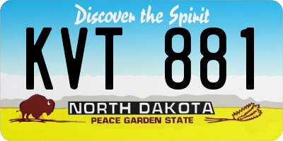ND license plate KVT881