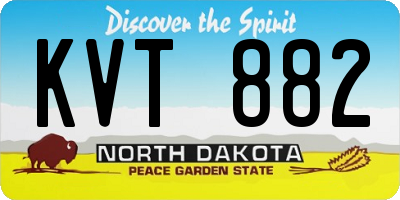 ND license plate KVT882