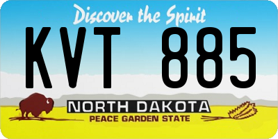ND license plate KVT885