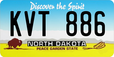 ND license plate KVT886