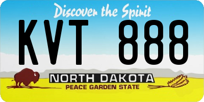 ND license plate KVT888