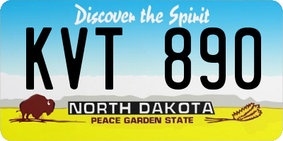 ND license plate KVT890