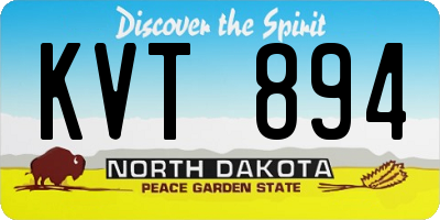 ND license plate KVT894