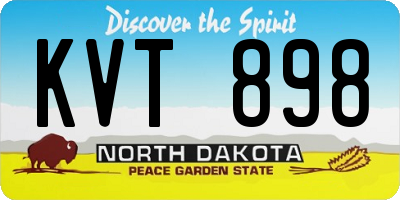 ND license plate KVT898