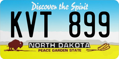 ND license plate KVT899