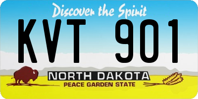 ND license plate KVT901