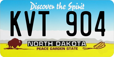 ND license plate KVT904