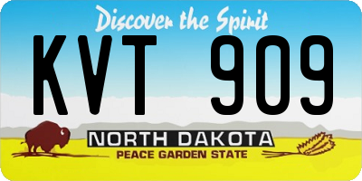 ND license plate KVT909