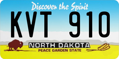 ND license plate KVT910