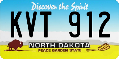 ND license plate KVT912