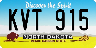 ND license plate KVT915
