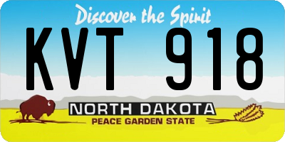 ND license plate KVT918