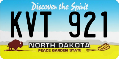 ND license plate KVT921