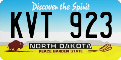 ND license plate KVT923