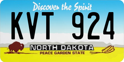 ND license plate KVT924