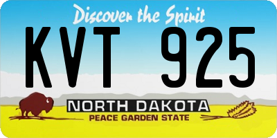 ND license plate KVT925