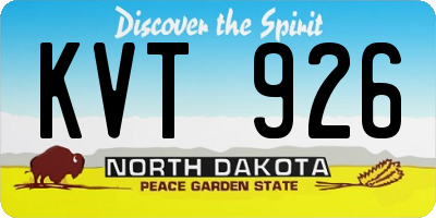 ND license plate KVT926