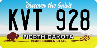 ND license plate KVT928