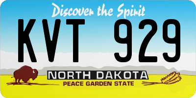 ND license plate KVT929