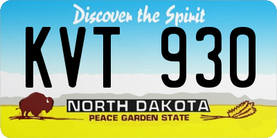 ND license plate KVT930