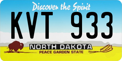 ND license plate KVT933