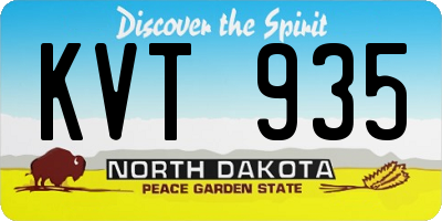 ND license plate KVT935