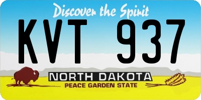 ND license plate KVT937