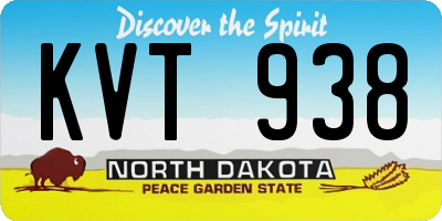 ND license plate KVT938