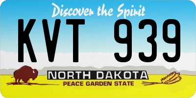 ND license plate KVT939