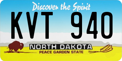 ND license plate KVT940