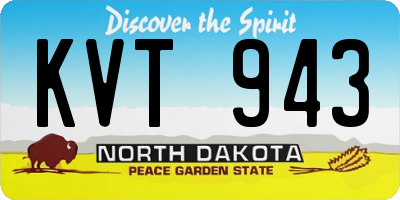 ND license plate KVT943