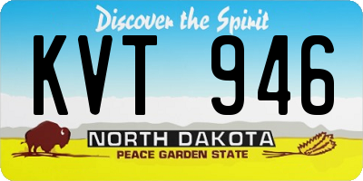 ND license plate KVT946