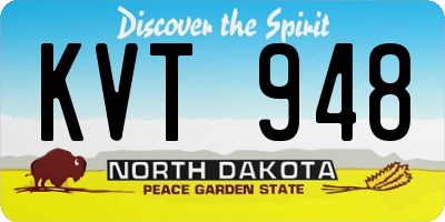 ND license plate KVT948