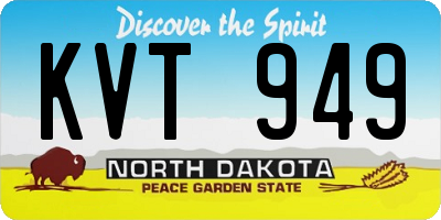 ND license plate KVT949