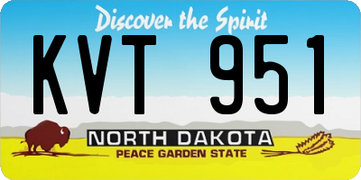 ND license plate KVT951