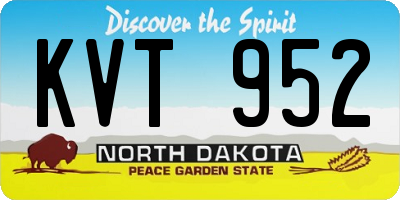 ND license plate KVT952