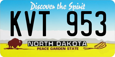 ND license plate KVT953